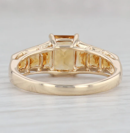 10k gold vintage estate ring with citrine stones