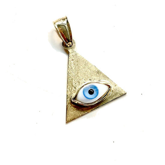14k Gold Illumanti Eye of Providence 14k Gold Pyramid pendant