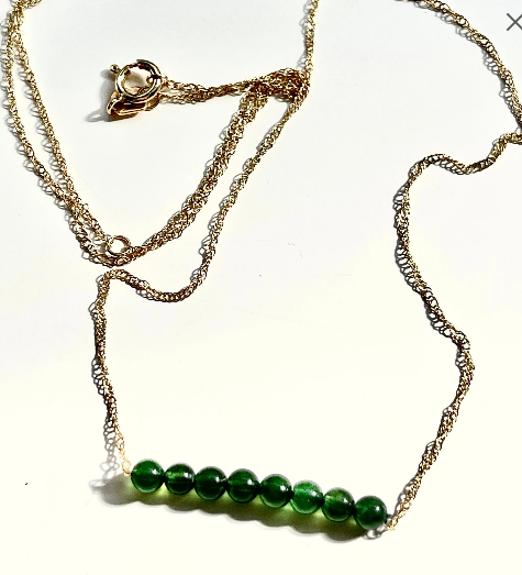 Jade Bead Bar Necklace