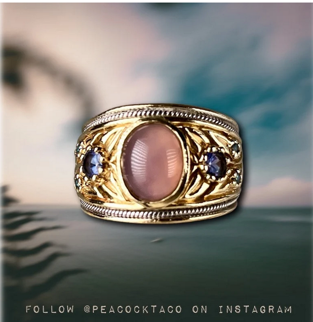 Chalcedony Floral Cigar Ring