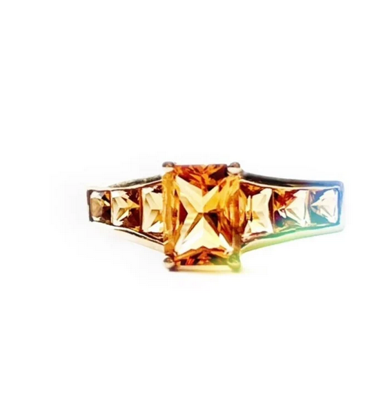 Invisible Set Citrine Ring