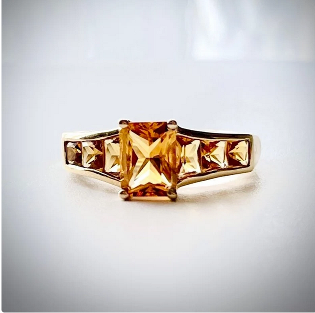 Invisible Set Citrine Ring