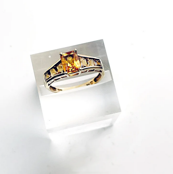 Invisible Set Citrine Ring