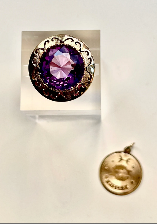 1960s Soviet Alexandrite 14k Gold Cocktail Ring Estate Jewelry