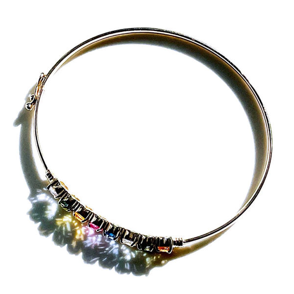 Rainbow Sapphire Bracelet 14k Gold 