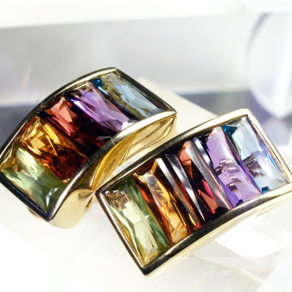 H.Stern Rainbow Collection Earrings 18k Gold  Vintage 