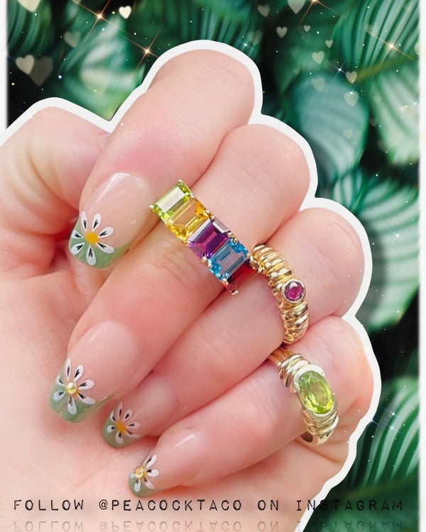 Rainbow Mixed Gemstone Ring