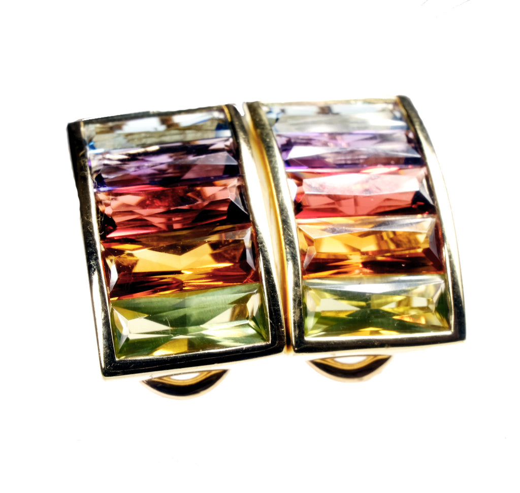 1980s vintage HStern Rainbow Collection Earrings 18k Gold 