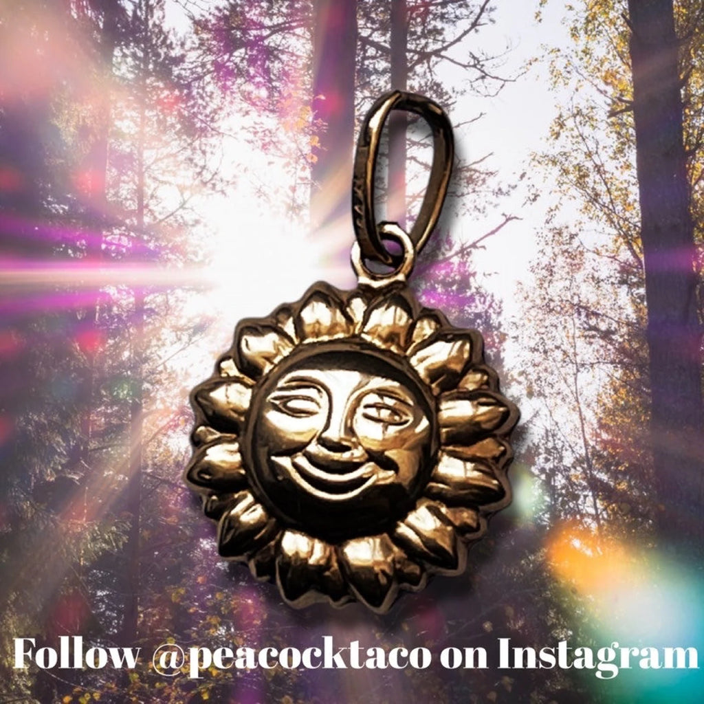 Yellow Gold Puffy Sun Charm