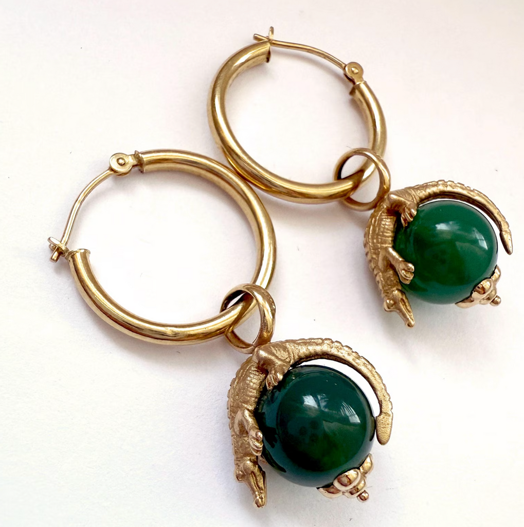 Alligator Hoops 14k
