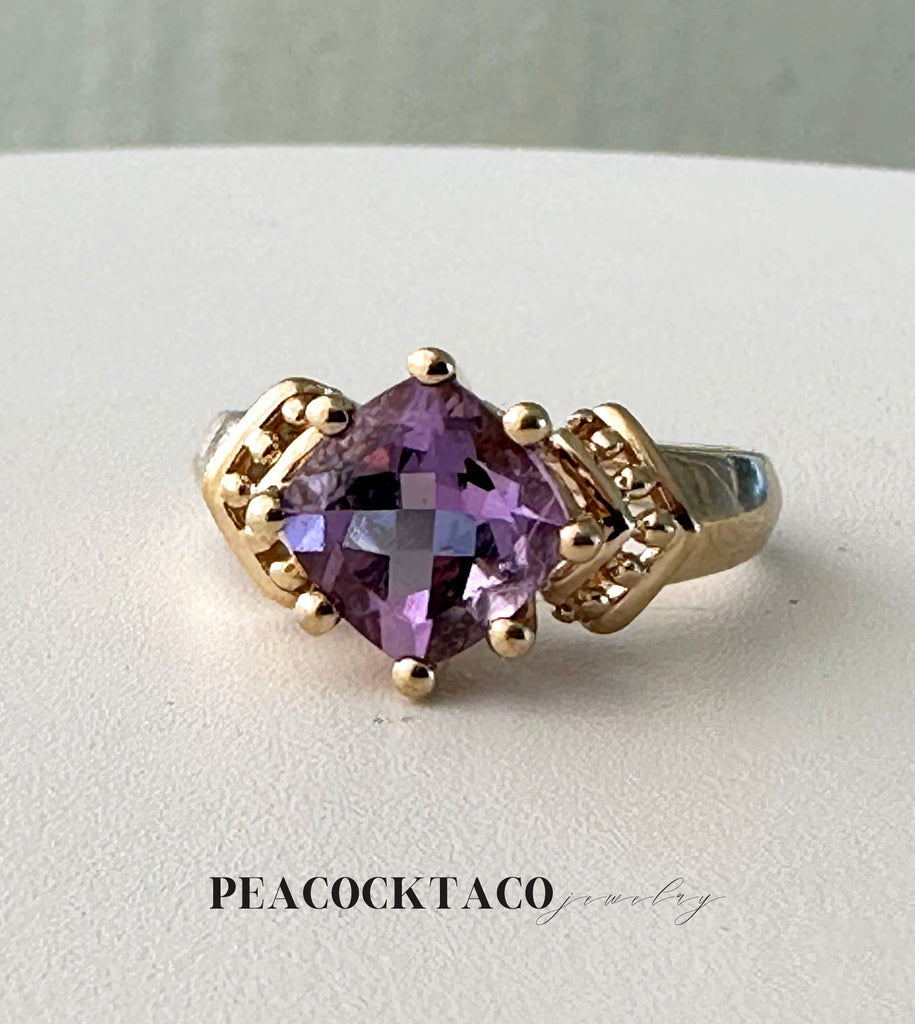 14k gold amethyst estate ring for sale 