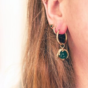 14k gold hoops with alligators