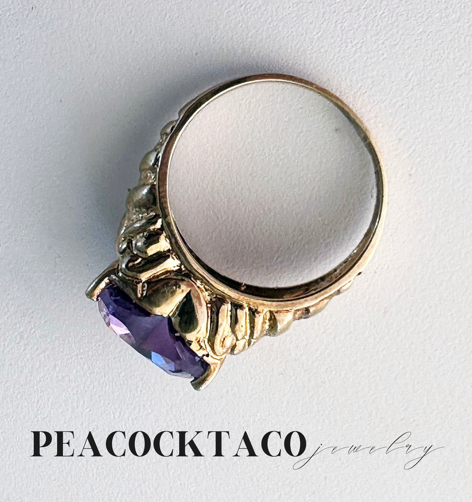 90s Amethyst Heart Ring