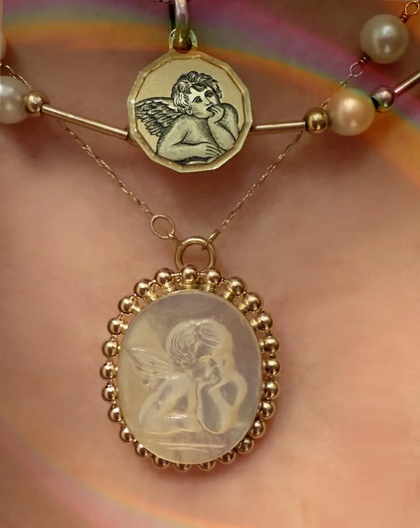 SOLD: MOP Angel Cameo Pendant
