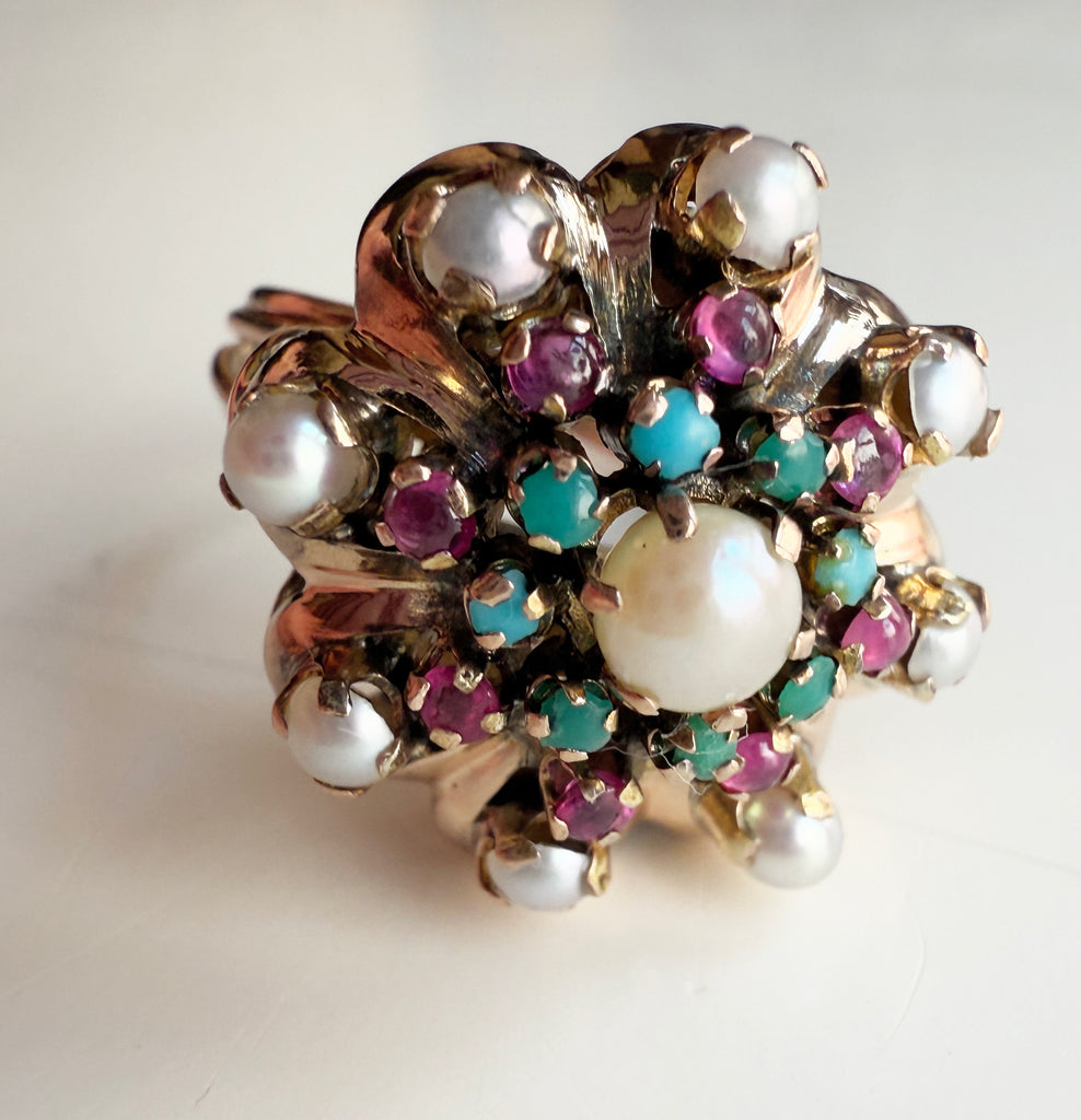 14k gold princess crown ring 