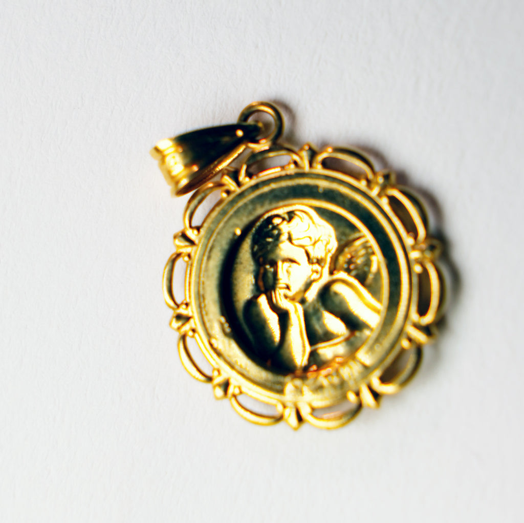 SOLD: Cherub Charm 14k