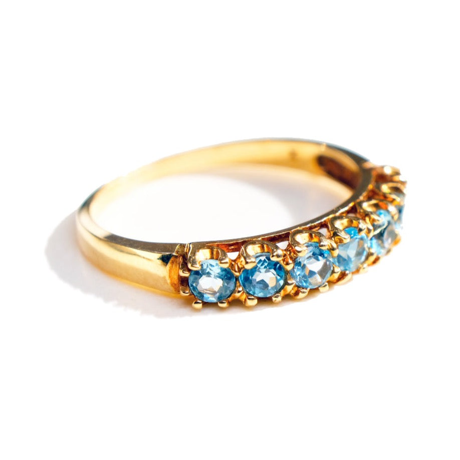 14k Topaz Anniversary  Ring Vintage Estate Jewelry 