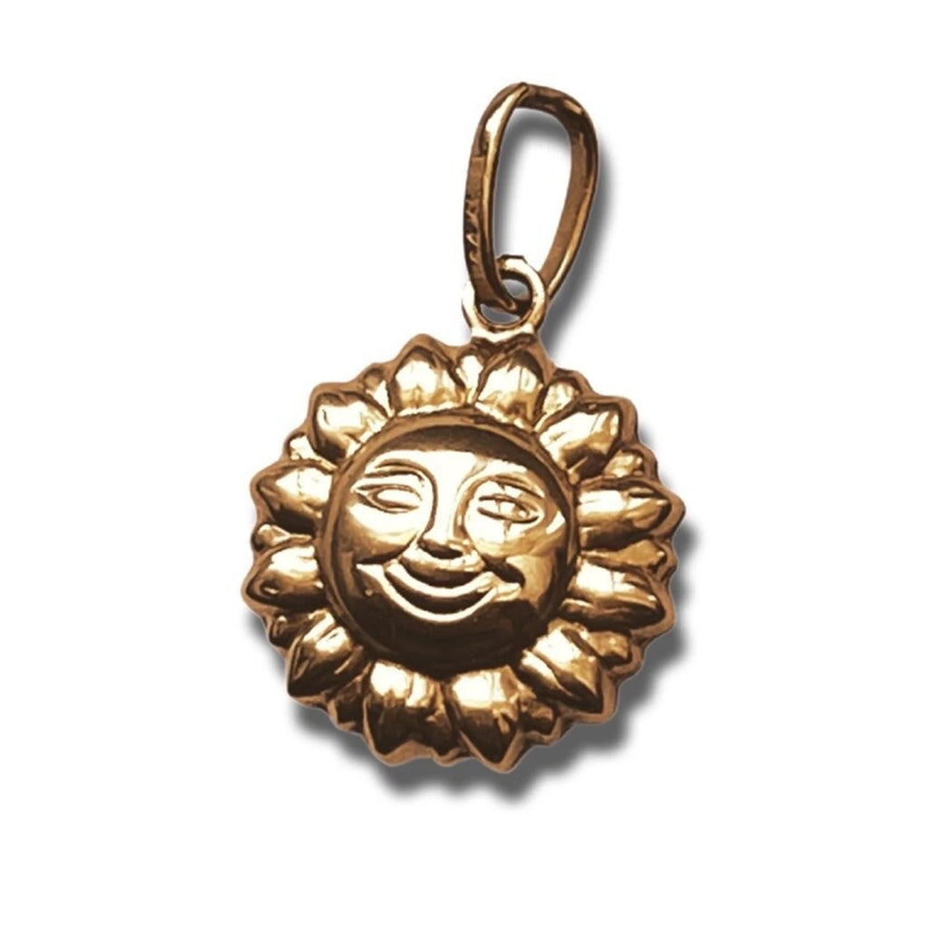 Yellow Gold Puffy Sun Charm