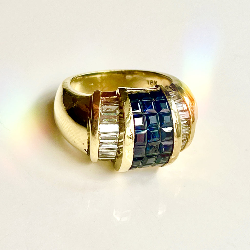 SOLD: Sapphire + Diamond Dome Ring