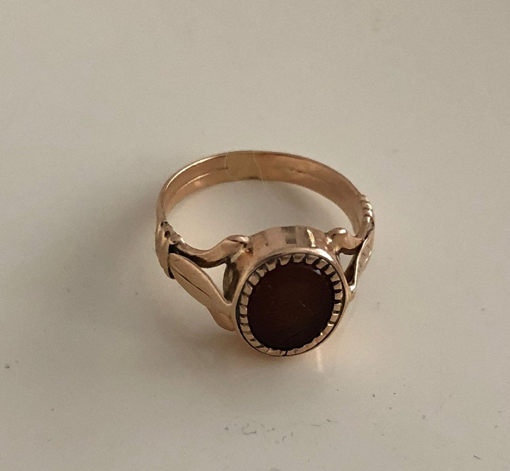 Rose Gold Carnelian Intaglio Ring