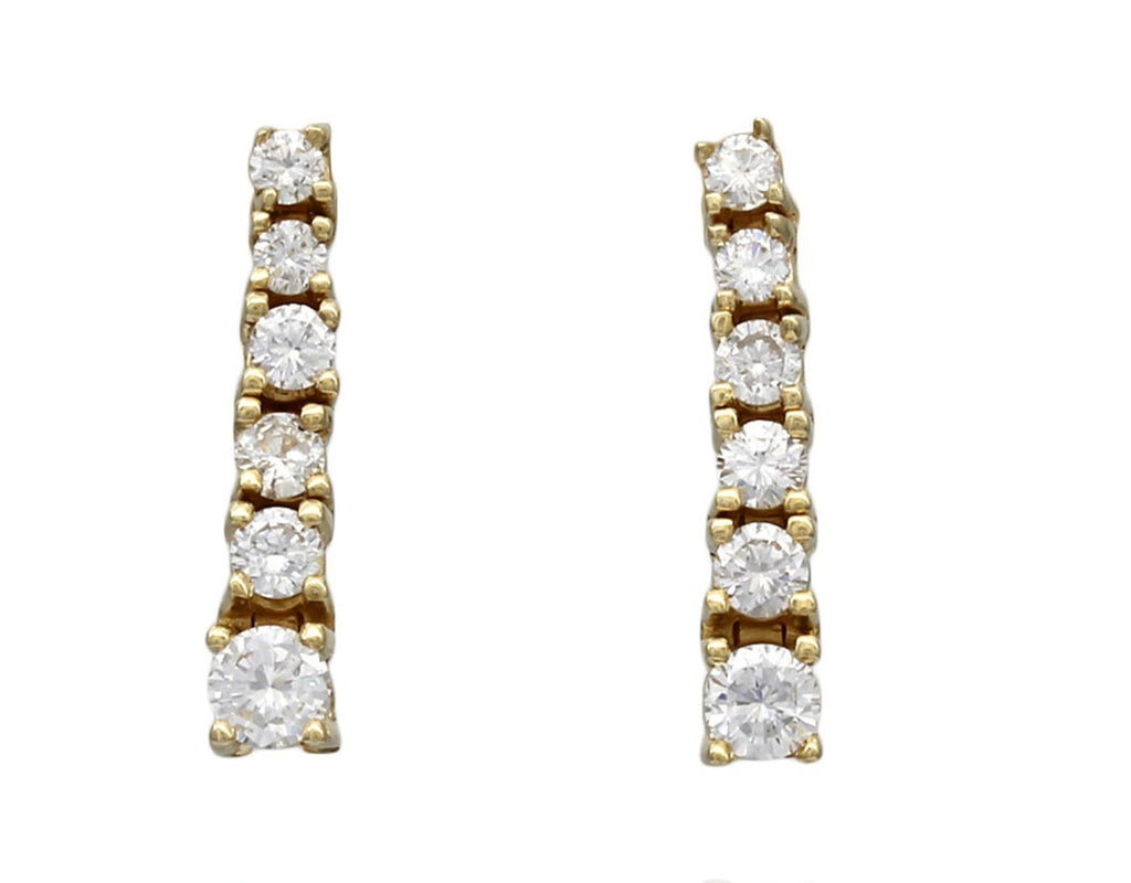 SOLD Diamond Tennis Drop Earrings