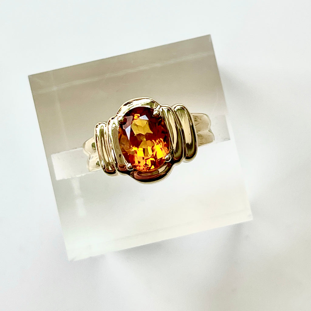 Vintage Estate 14k Gold Citrine Ring circa 1990