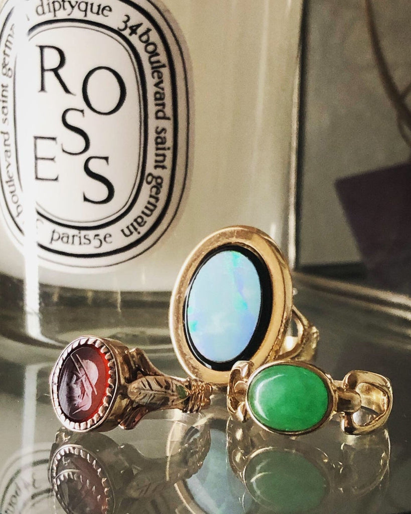 SOLD Opal & Onyx Ring