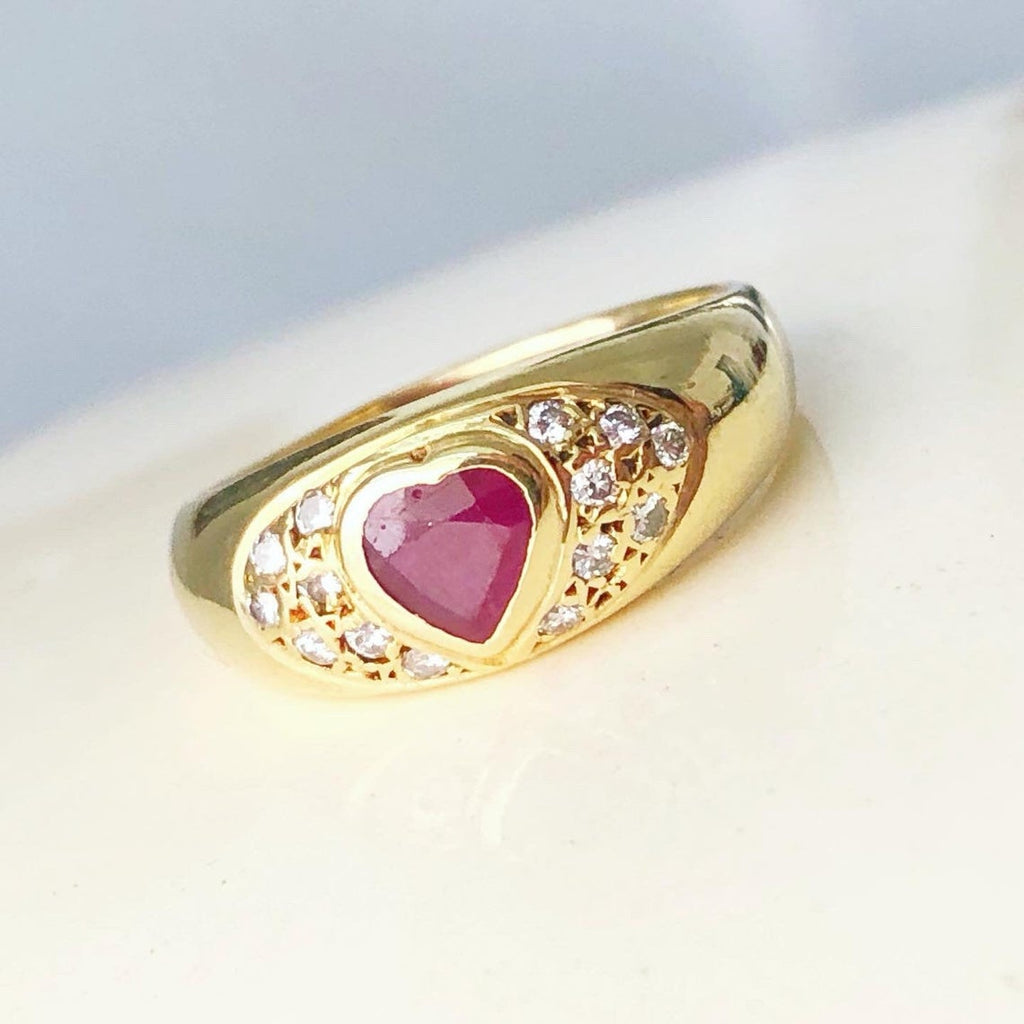 SOLD Ruby & Diamond Gypsy Ring