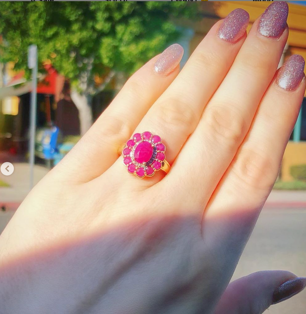 SOLD Ruby Cluster Ring