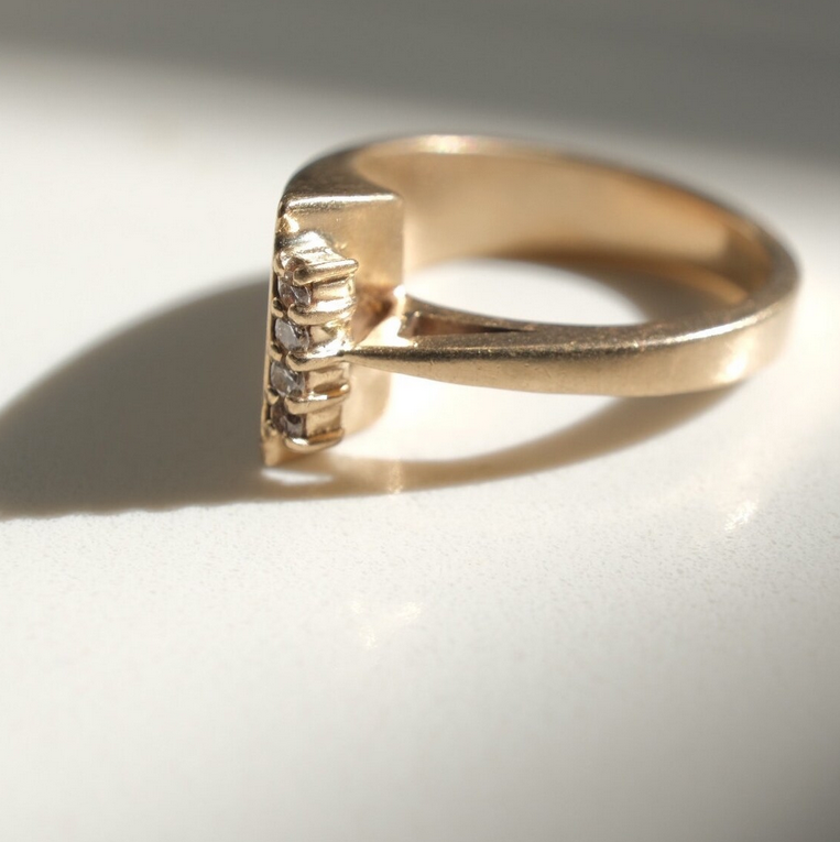 Modernist Diamond Ring