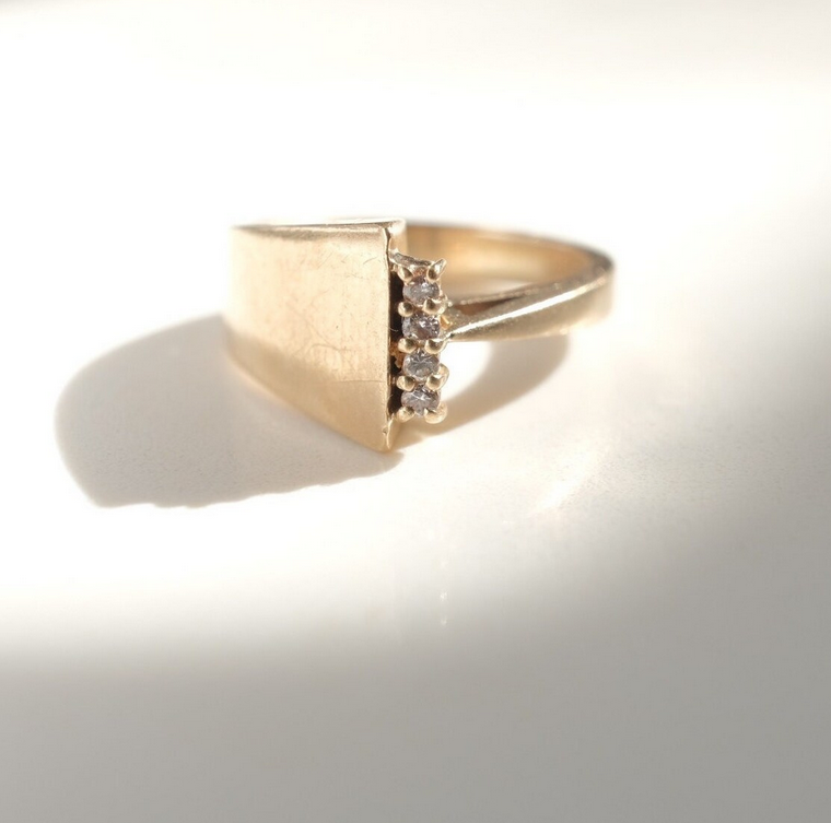 Modernist Diamond Ring