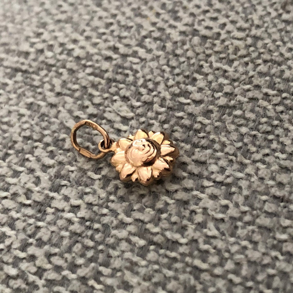 Rose Gold Puffy Sun Charm