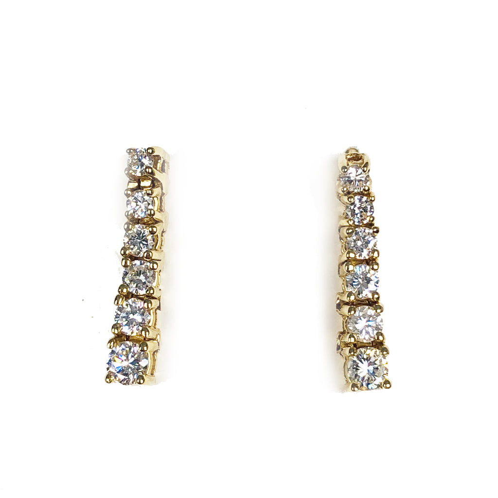 SOLD Diamond Tennis Drop Earrings