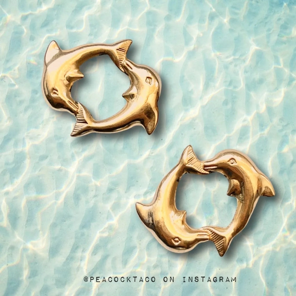 14k Gold Dolphin Enhancer Charms