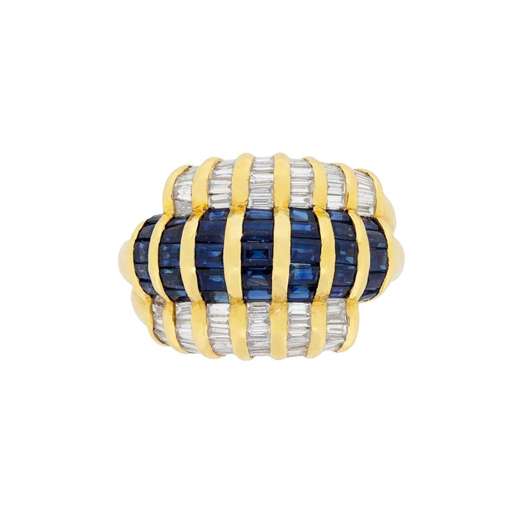 SOLD Baguette Diamond &  Sapphire Ring