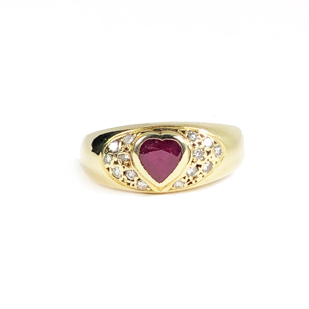 SOLD Ruby & Diamond Gypsy Ring